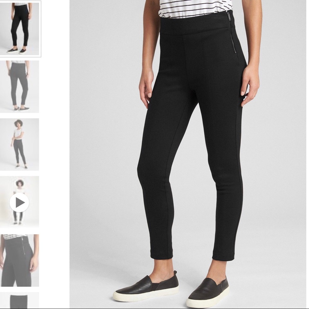 Gap Black Ponte Side Zip Leggings